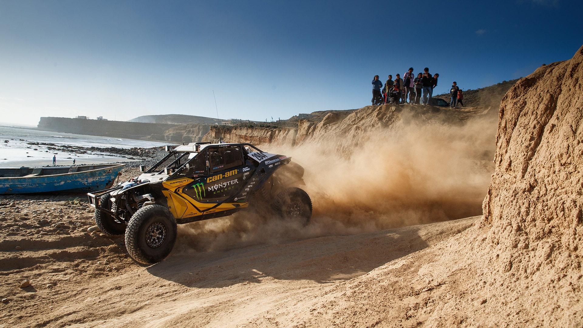 Racer competing in a Can-Am side-by-side